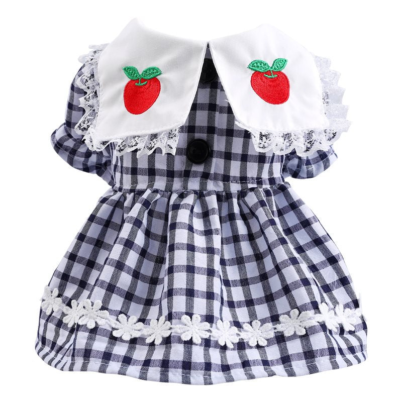 Plaid Lace Dress for Small Dogs and Cats (Spring/Summer)