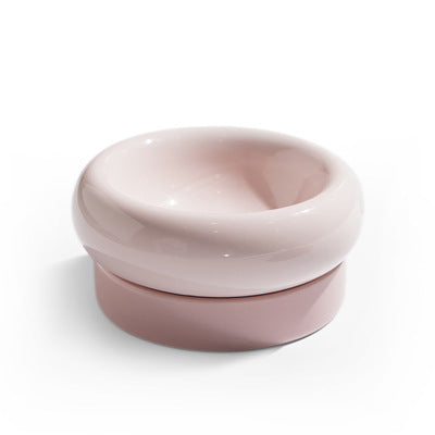 Ceramic Cat Bowl Set with Stand for Spinal Support