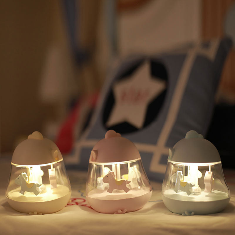 Musical USB Carousel Night Light with Touch Control