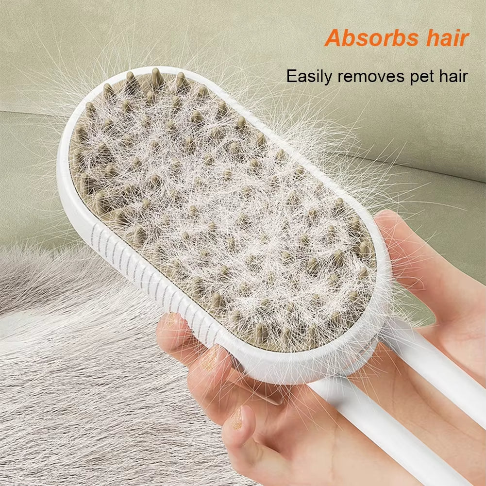 3-in-1 Steam Pet Grooming Brush