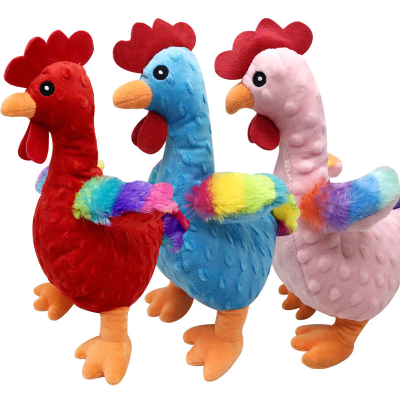 Interactive Plush Toy Chicken with Squeak (3 Colors)