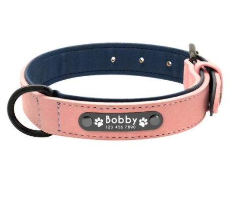 Personalized Leather Collar for Large Dogs (One Piece)