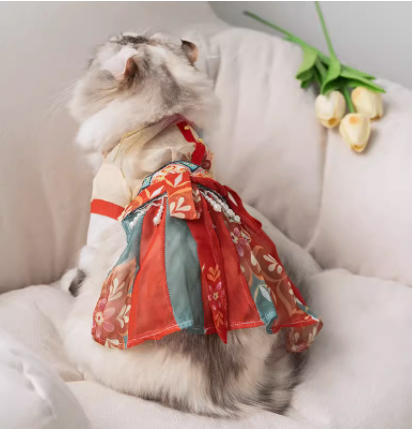 Princess Style Cat Skirt - Hanfu Design for Pets