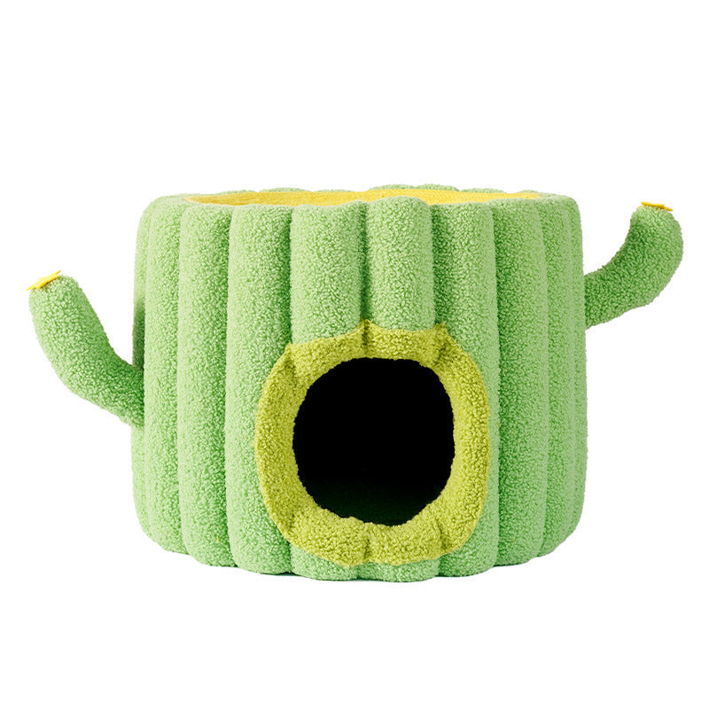 Cactus Cat Scratching Board with Cozy Hideout