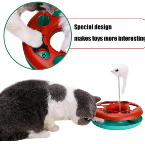 Interactive Cat Toy Roller Track with Balls & Mouse