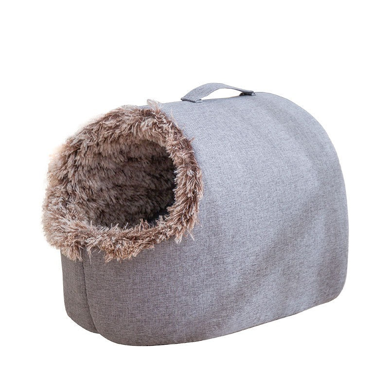 Fleece-Lined Cat Nest Sleeping Bag