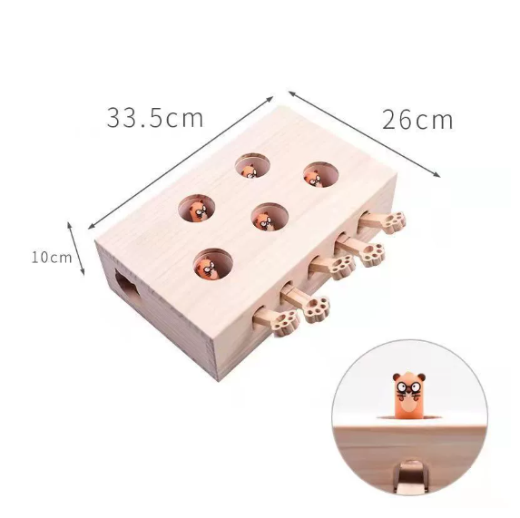 Upgraded Groundhog Cat Toy with Five Holes for Play
