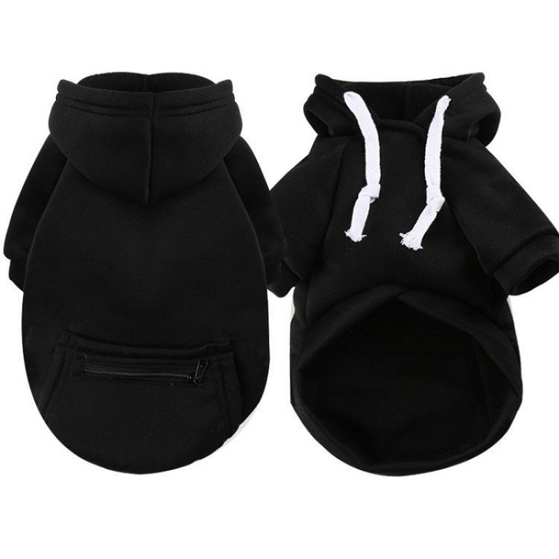 New Pet Sweatshirt with Zipper Pocket for Small Medium