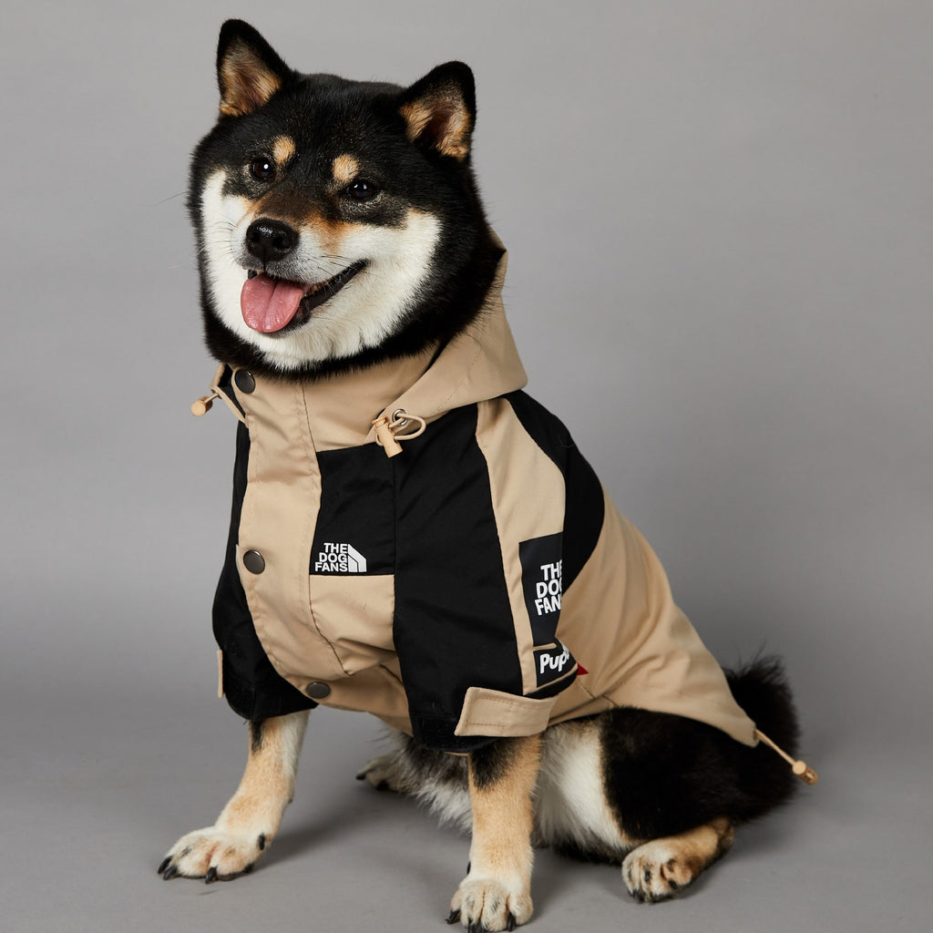 Large Dog Windproof Khaki Raincoat