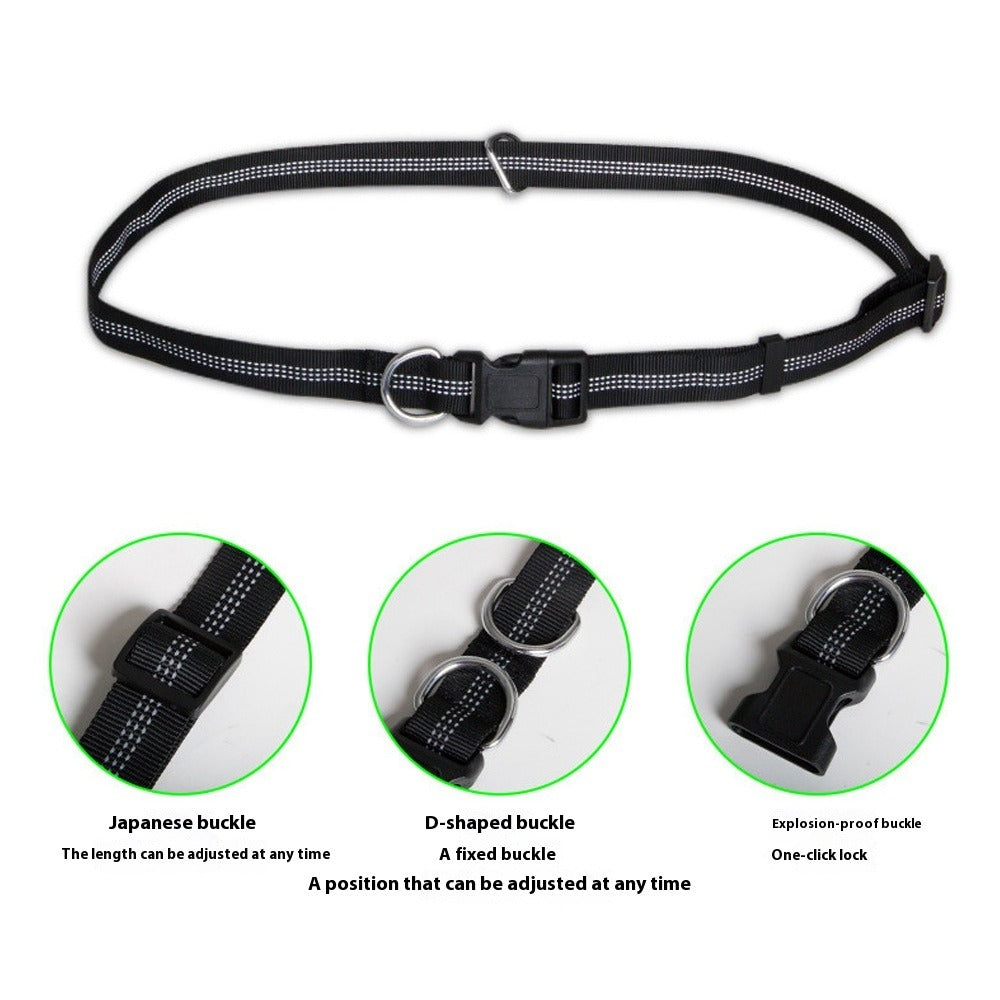 Hands-Free Reflective Nylon Retractable Dog Leash