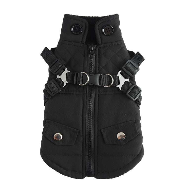 Cotton Chest-Back Zip Jacket for Dogs