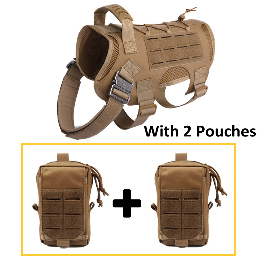 Three Color Nylon Tactical Dog Vest with Leash
