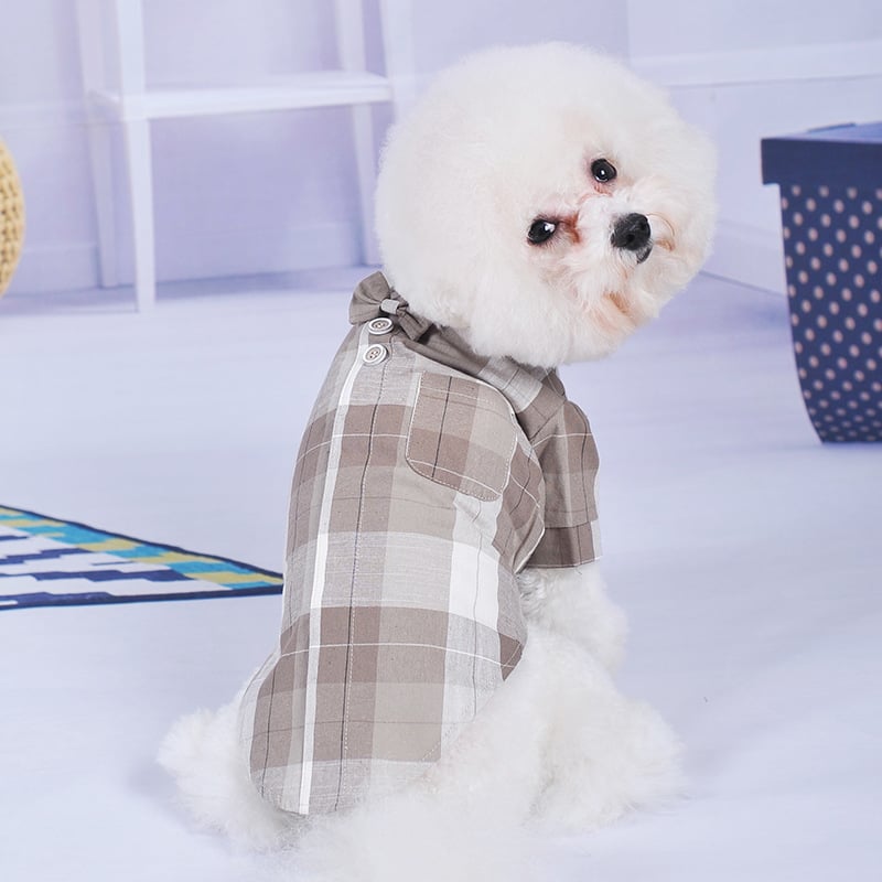 Chinese Style Bow Tie Collar Shirt for Pets