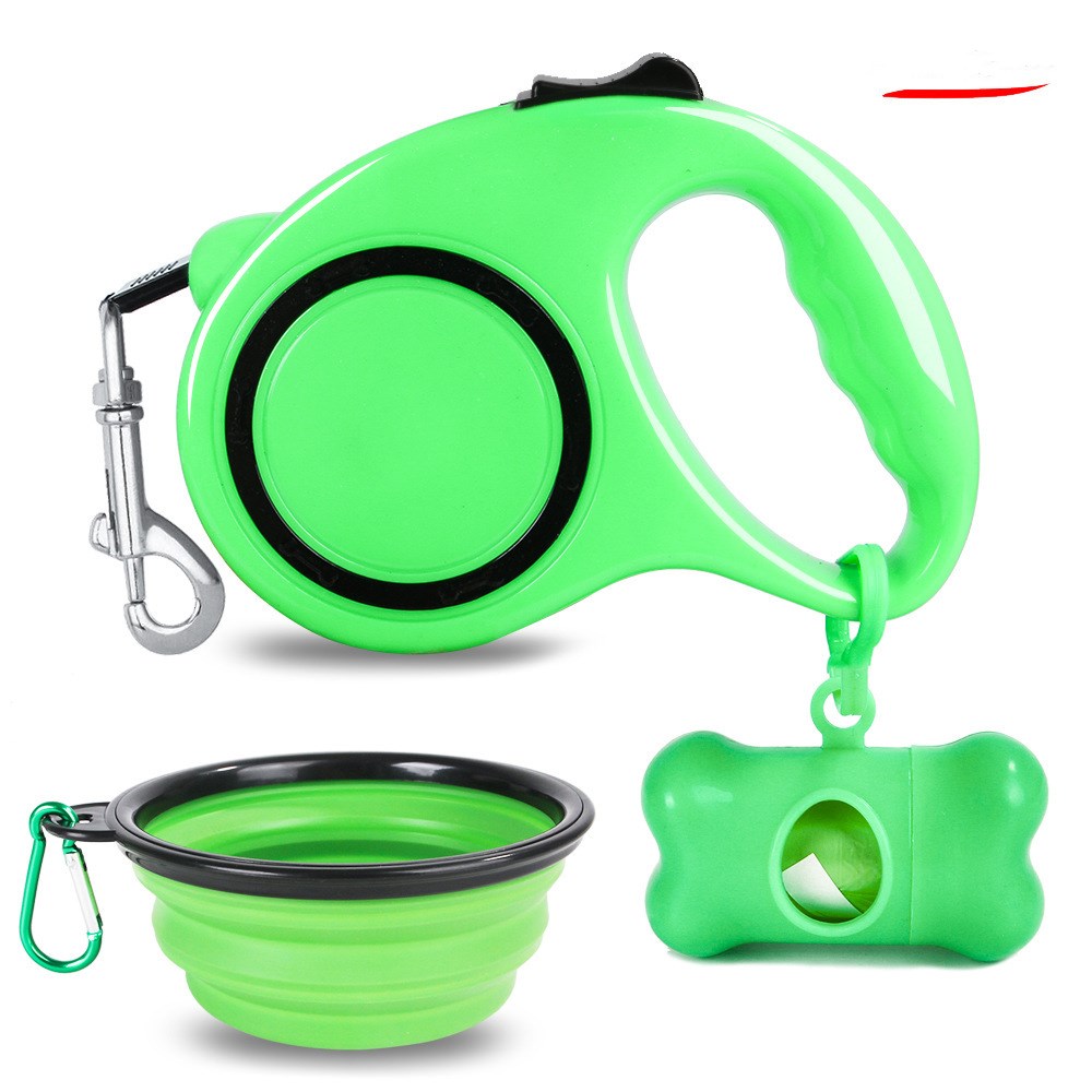 Folding Dog Bowl with Traction Rope for Dogs