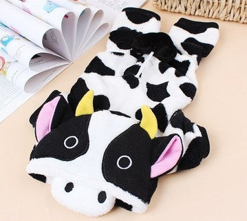 Cute Warm Cow Pajamas for Pets - Teddy, Corgi, and More