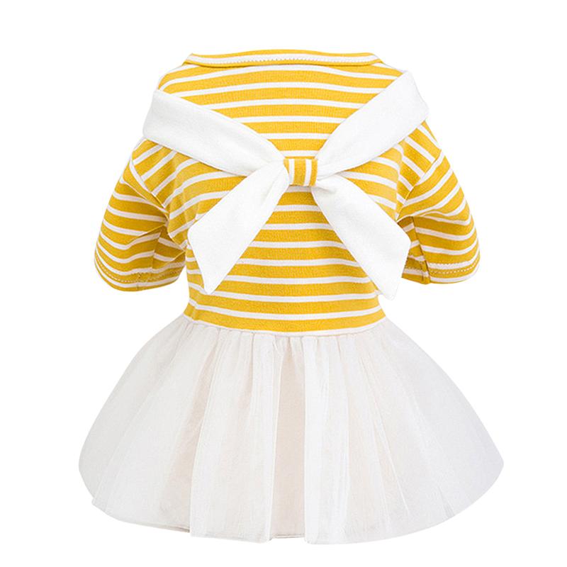 New Spring Summer Dog Clothing with White Bow Dress