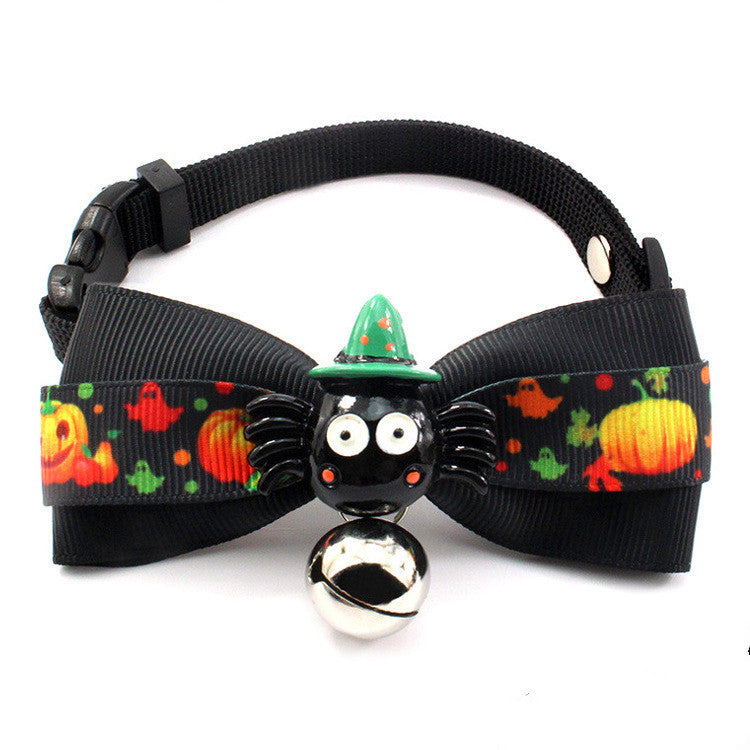 Halloween Cat Neck Strap with Ribbon Bow