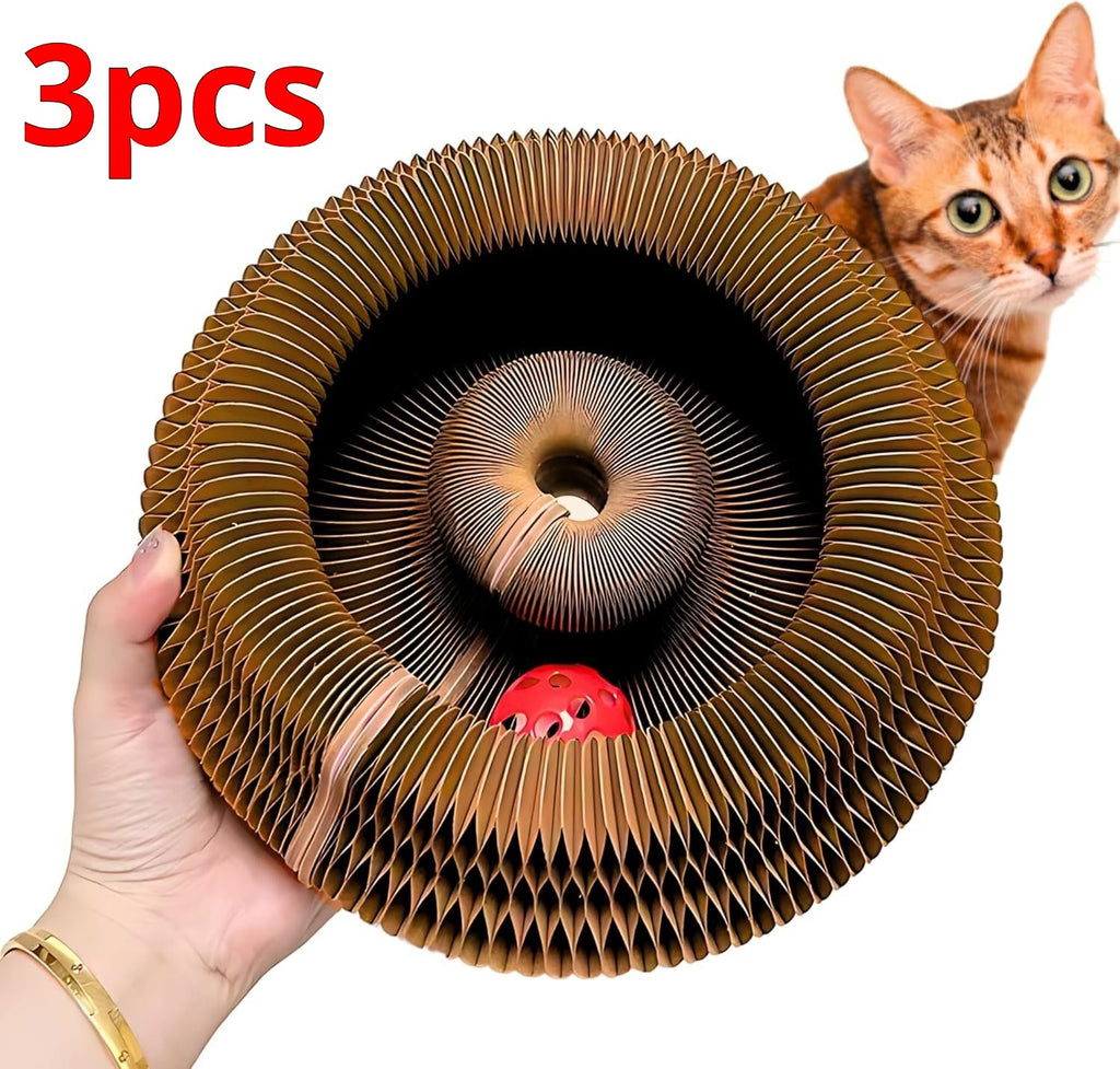 Cat Toy with Bells Accordion Scratching Post