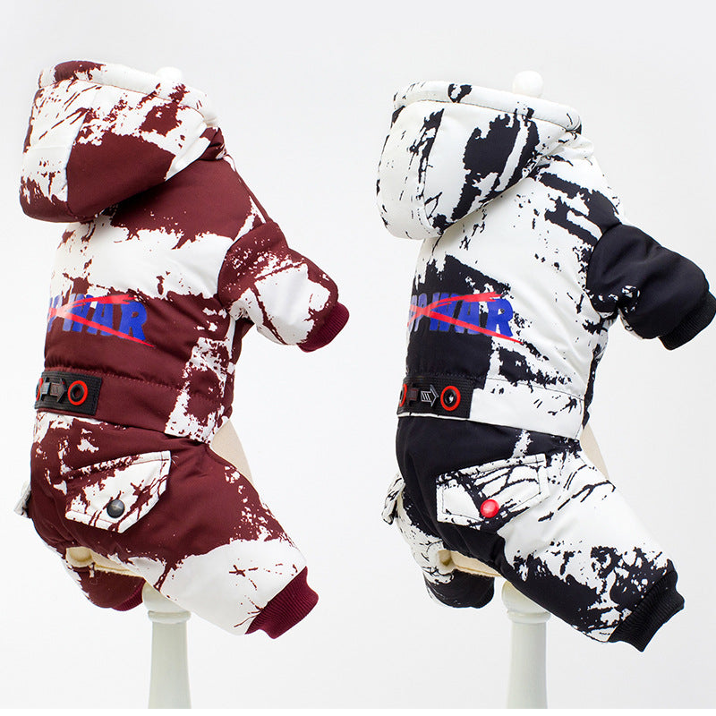 Thick Winter Dog Jacket in Camouflage Pattern