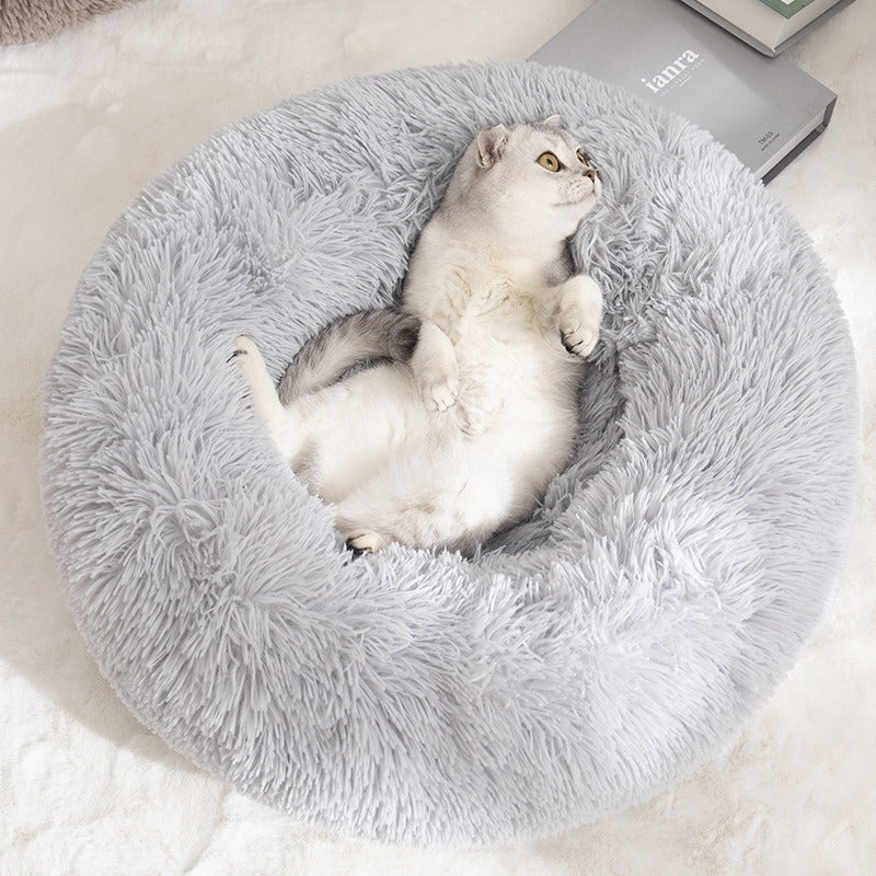 Plush Round Removable & Washable Pet Bed