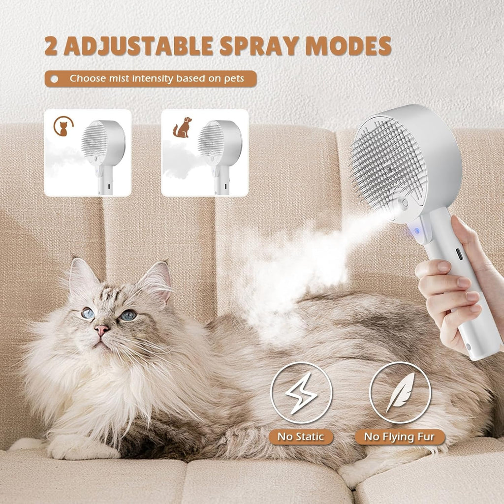 Cat Steam Shedding Brush with Spritz & Massage