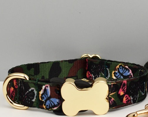 Ethnic Webbing Bone Buckle Pet Collar