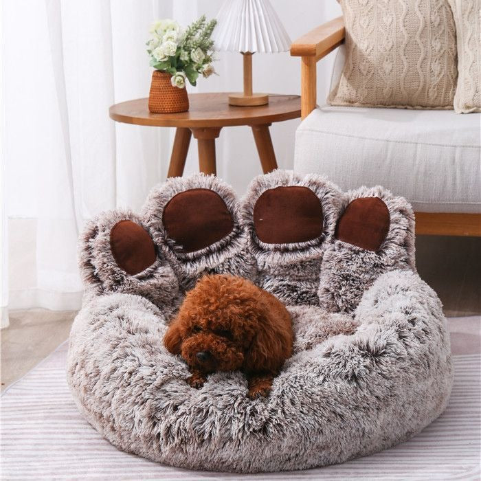 Bear Paw Plush Dog Bed
