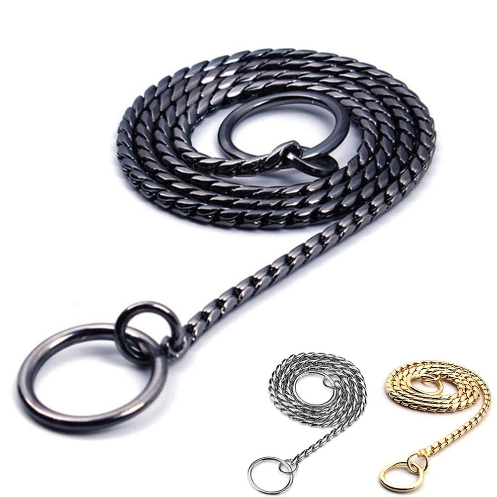 Gold Stainless Steel Snake Chain for Dogs (Medium to Large)