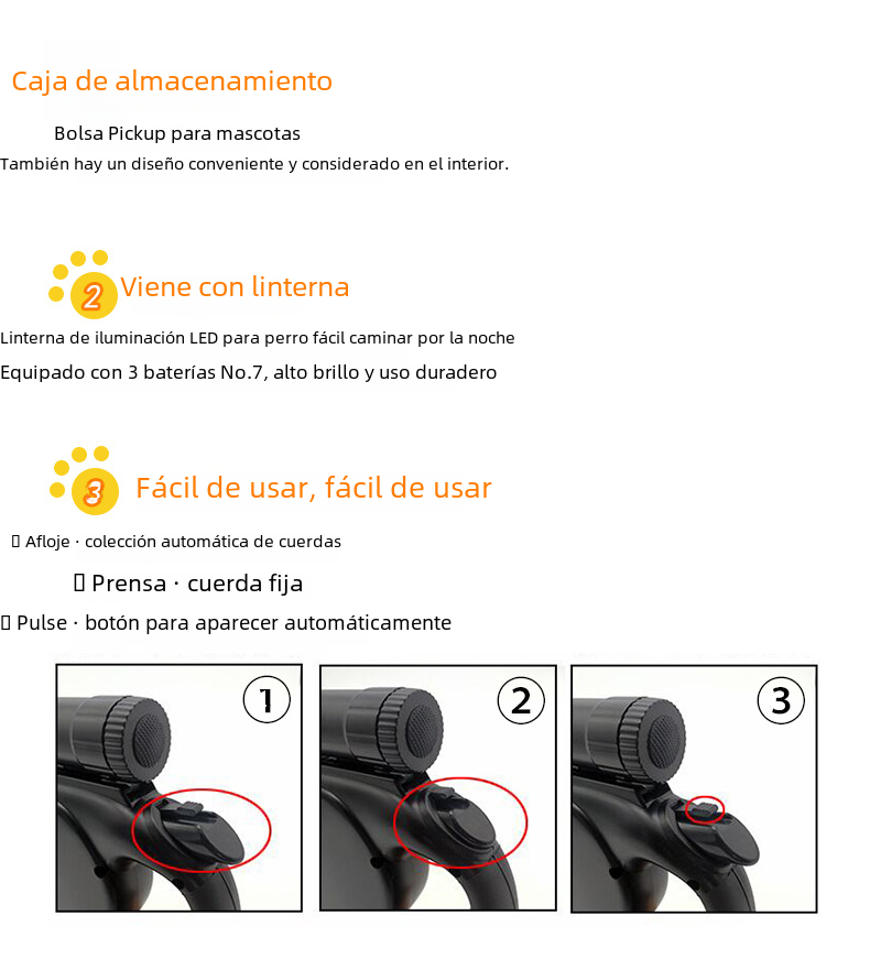 5m Retractable Multifunctional Pet Leash for Dogs