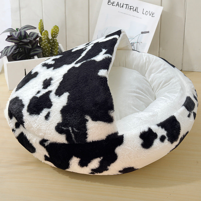 New Semi-Closed Pet Nest with Velvet Material