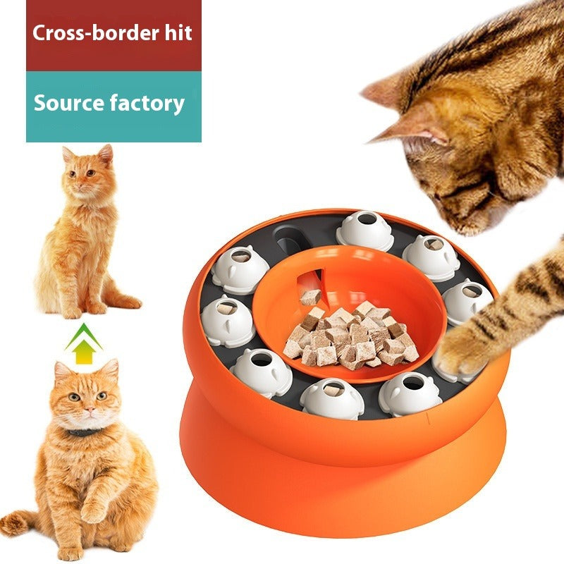 Rotating Food Leakage Cat Bowl Puzzle Toy