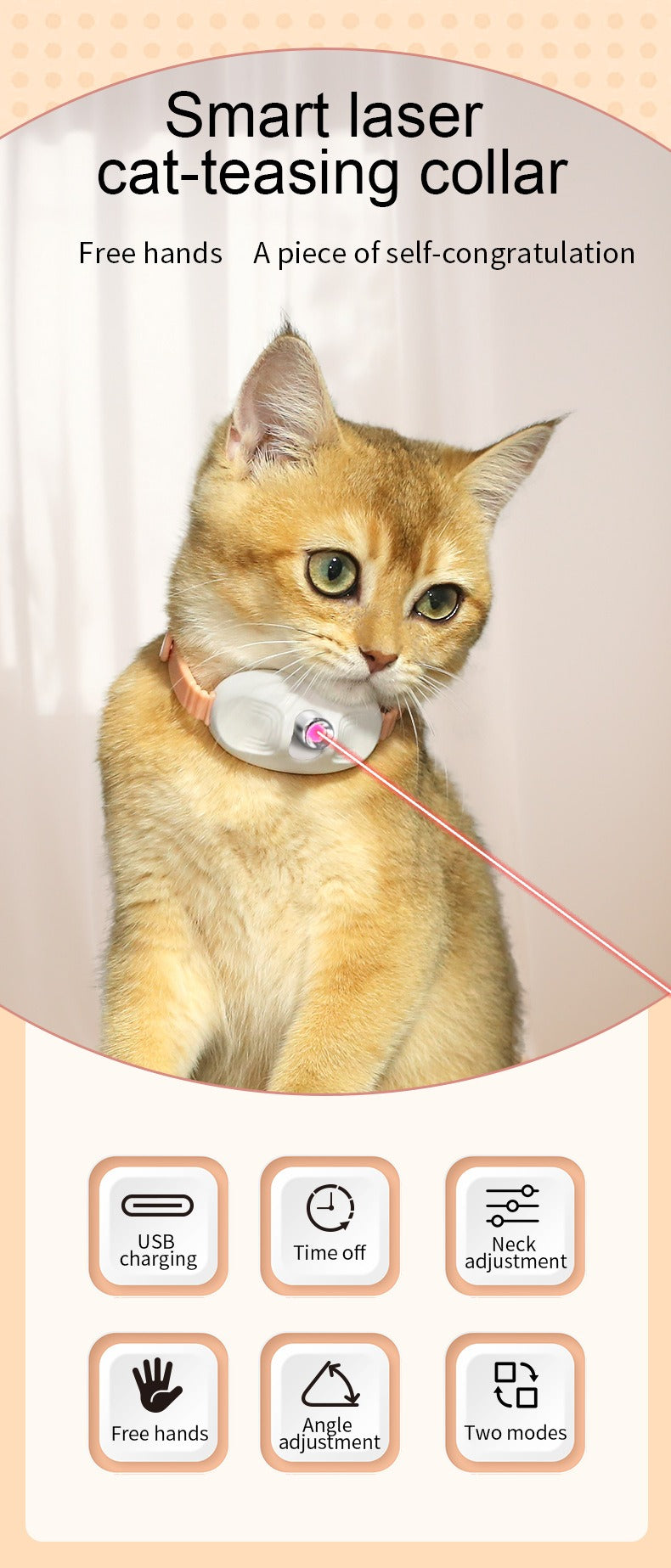 USB Rechargeable Interactive Laser Cat Collar