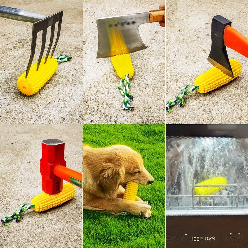 Dog Corn Stick Chew Toy Squeaky Yellow