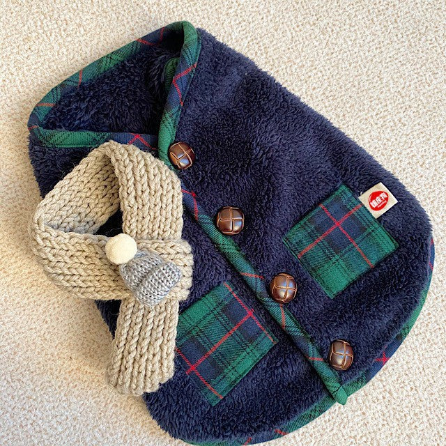 Dog Christmas Vest Sweater Coat with Scarf