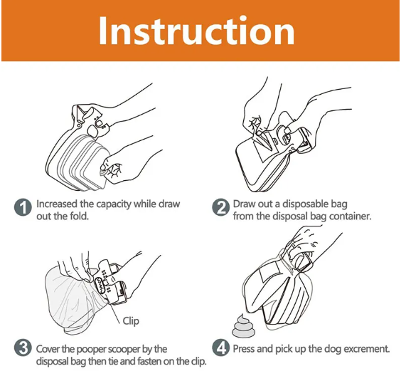 Foldable Dog Poop Bag Dispenser with Scoop