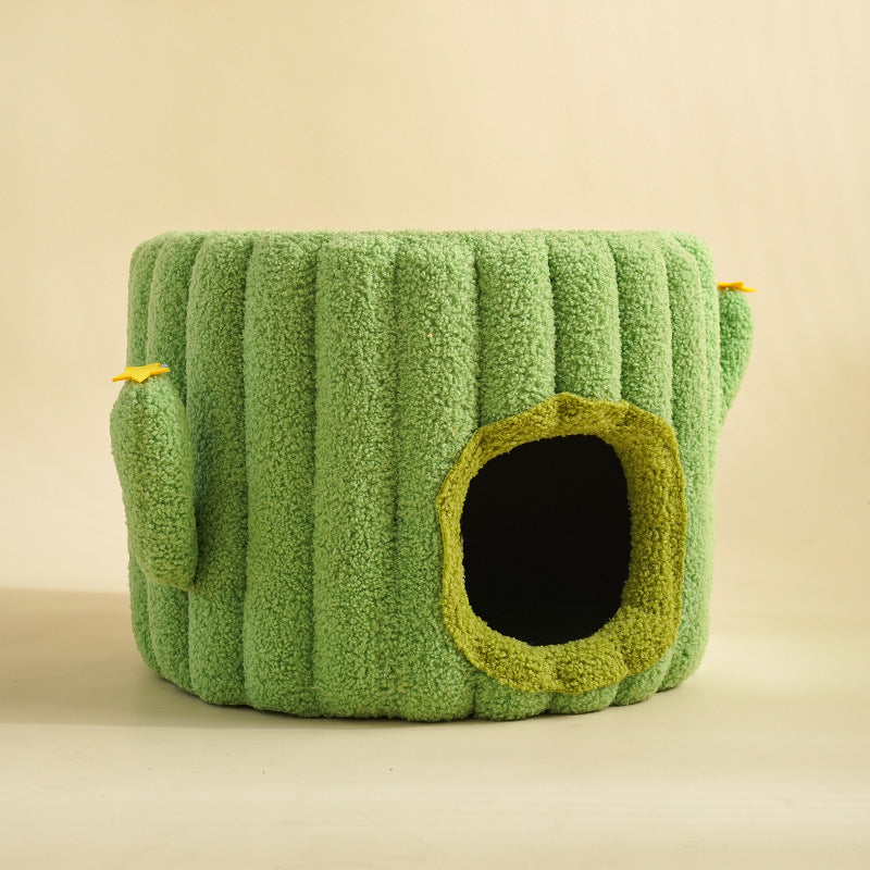 Cactus Cat Scratching Board with Cozy Hideout