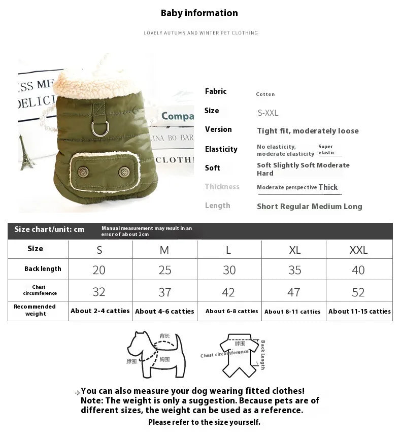 Nordic Fur Collar Pet Cotton Vest