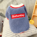 Teddy Dog & Cat Autumn/Winter Fleece Round Neck Outfit
