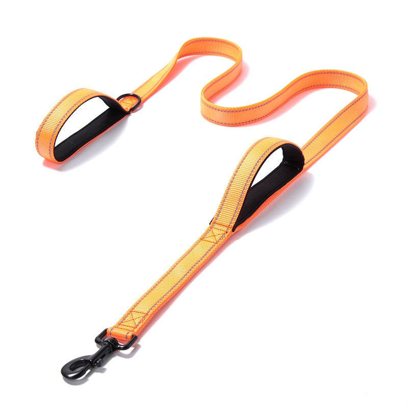 Reflective Nylon Double Dog Leash