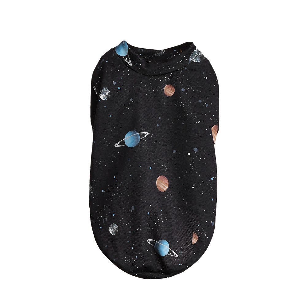 Cosmic Planet Print Dog T-Shirt for Cats