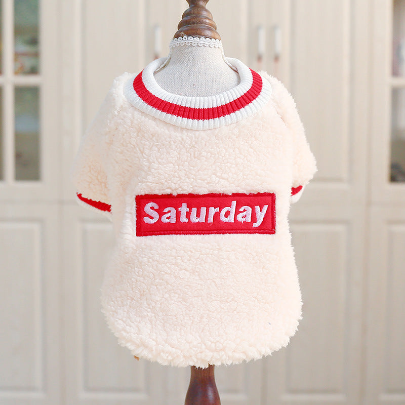 Teddy Dog & Cat Autumn/Winter Fleece Round Neck Outfit