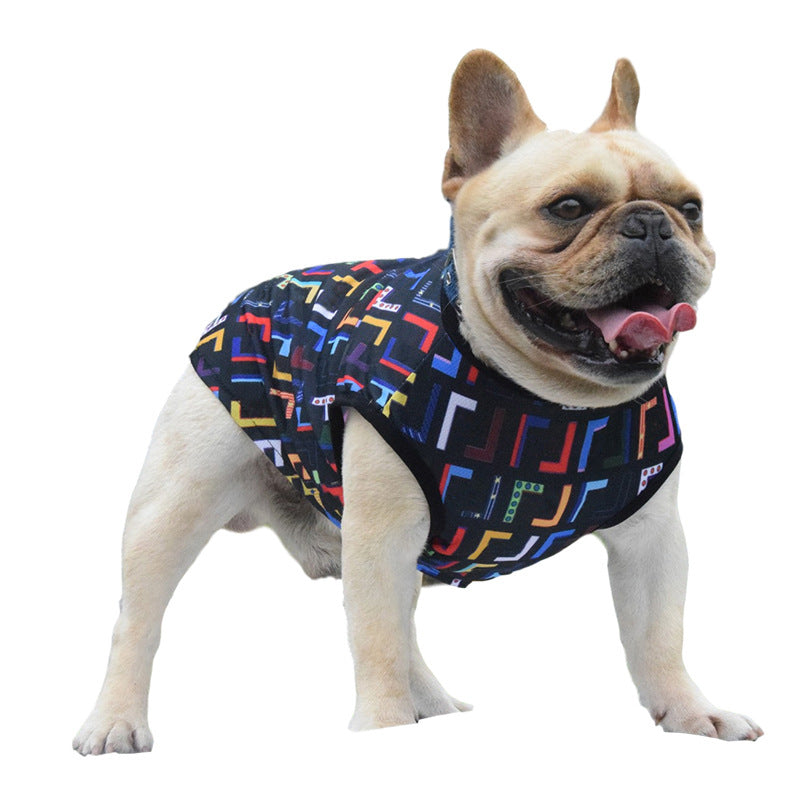 New Letter Full Print Dog Vest Pet Outfit
