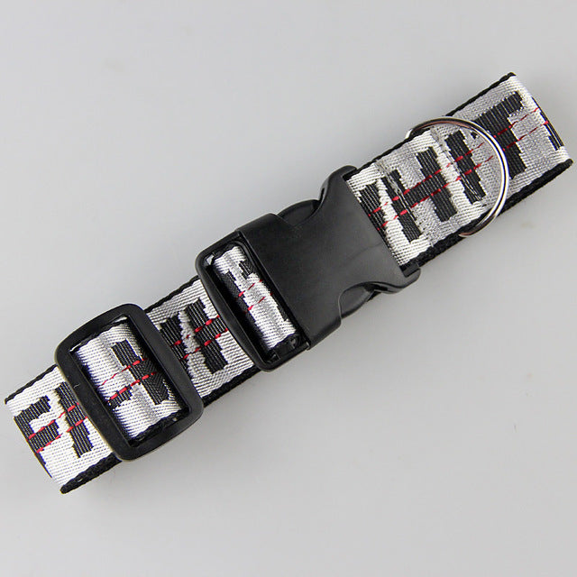 Gold Chain Nylon Dog Collar and Leash Set for Pets