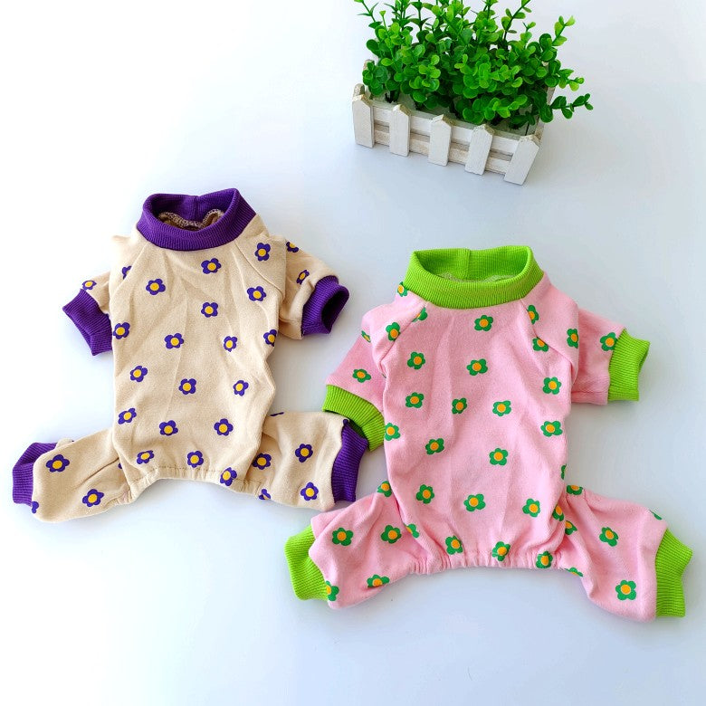 Colorful Chrysanthemum Cotton Pajamas for Pets