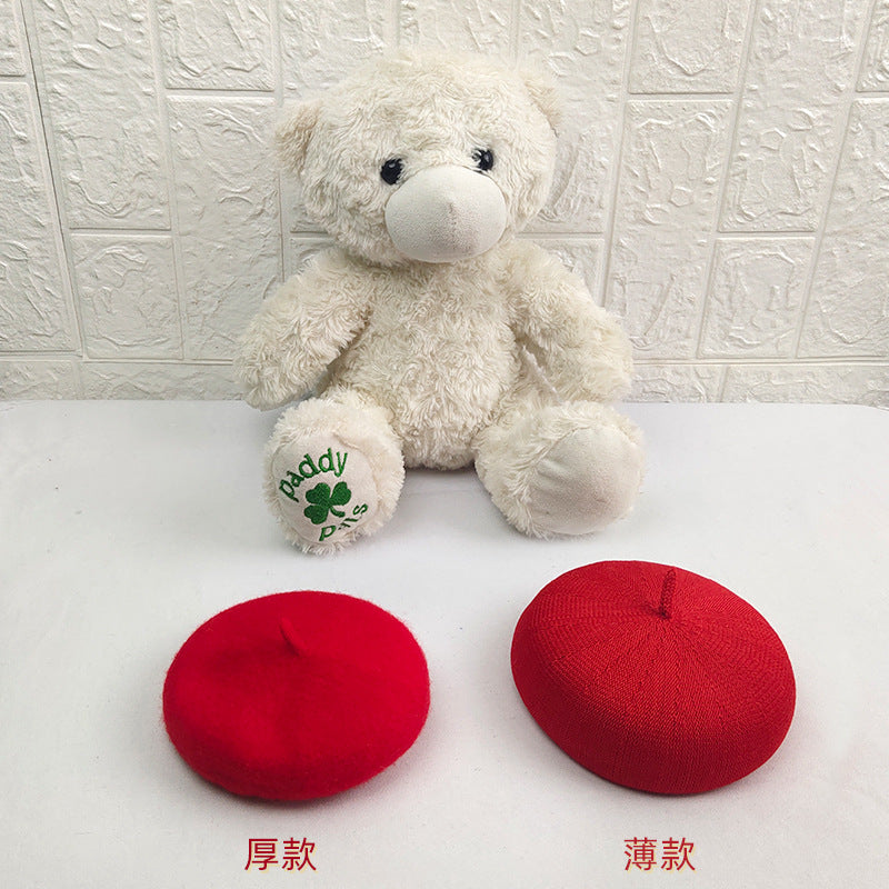 Ins Style Wool Beret for Pets - Dog and Cat Accessory
