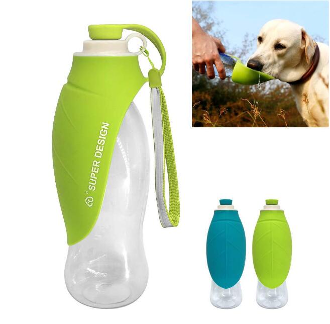 Portable Dog Water Bottle with Leaf Design