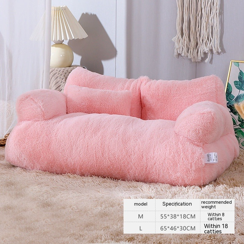 Luxury Cat Bed Sofa - Winter Warm Plush Pet Nest