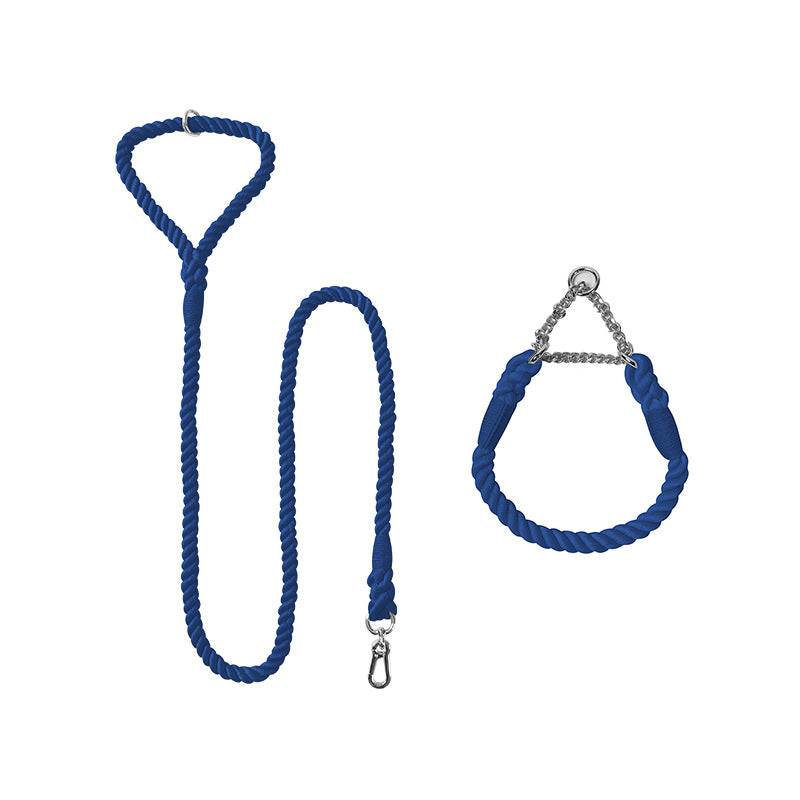 Woven Cotton Dog Leash and Collar Set