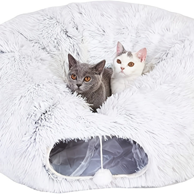 Plush Cat Tunnel Bed