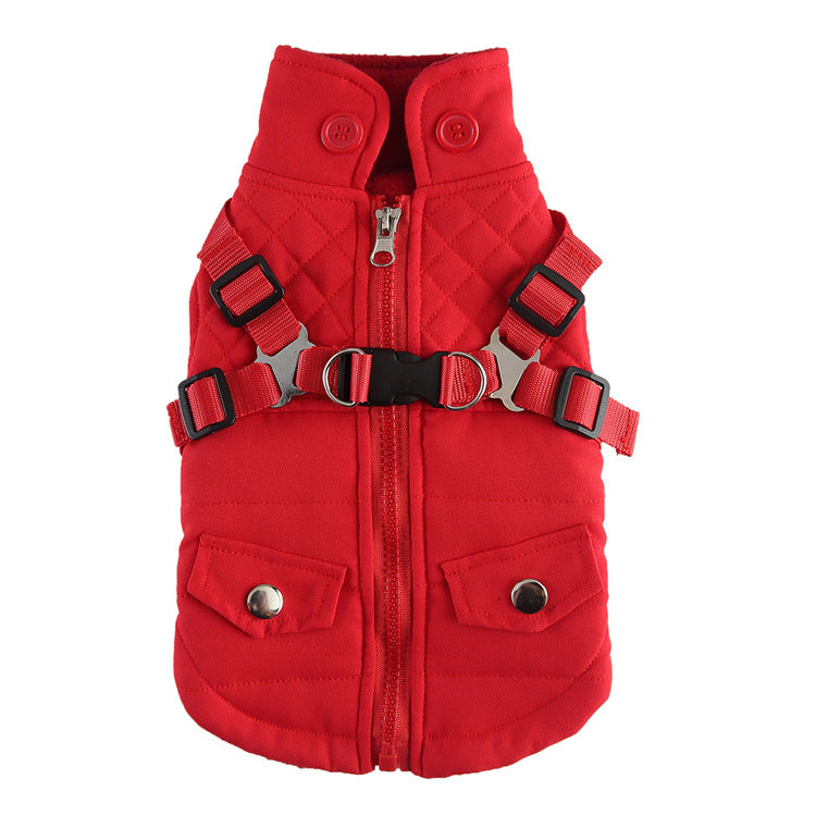 Cotton Chest-Back Zip Jacket for Dogs